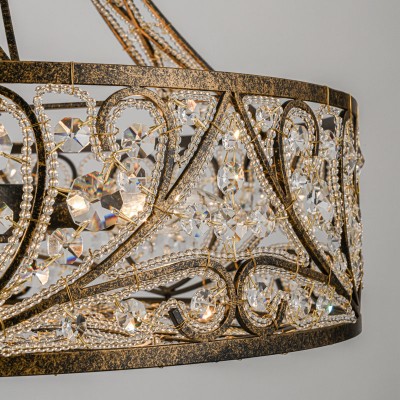 Audenor Retro Crystal Drum Chandelier