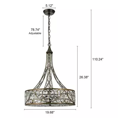 Audenor Retro Crystal Drum Chandelier