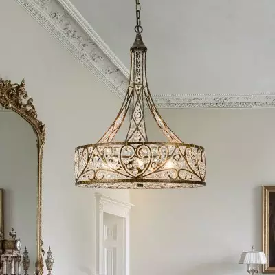 Audenor Retro Crystal Drum Chandelier Audenor Retro Crystal Drum Chandelier