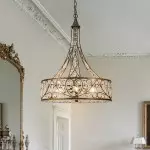 Coriander Farmhouse Water Ripple Glass Drum Chandelier
