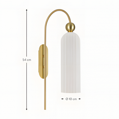 Emrys Modern Gold Fluted Glass Cylinder Sconce