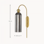 Emrys Modern Gold Fluted Glass Cylinder Sconce