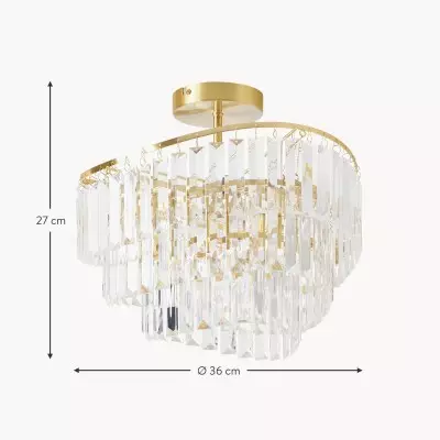 Deneuve Farmhouse Tiered Glass Brass Ceiling Light Deneuve Farmhouse Tiered Glass Brass Ceiling Light