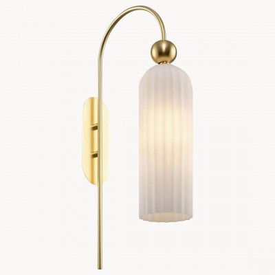 Emrys Modern Gold Fluted Glass Cylinder Sconce Emrys Modern Gold Fluted Glass Cylinder Sconce
