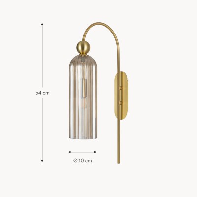 Emrys Modern Gold Fluted Glass Cylinder Sconce Emrys Modern Gold Fluted Glass Cylinder Sconce
