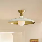 Bramwell Industrial Ribbed Glass Flush Mount Ceiling Light Bramwell Industrial Ribbed Glass Flush Mount Ceiling Light