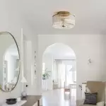 Claude Farmhouse Striped Glass Drum Ceiling Light Claude Farmhouse Striped Glass Drum Ceiling Light