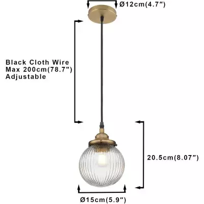 Meliora Rustic Ribbed Glass Globe Pendant Light Meliora Rustic Ribbed Glass Globe Pendant Light