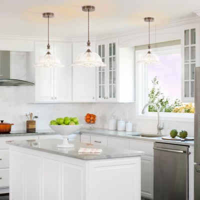 Vilkas Vintage Flower Shaped Glass Pendant Light Vilkas Vintage Flower Shaped Glass Pendant Light