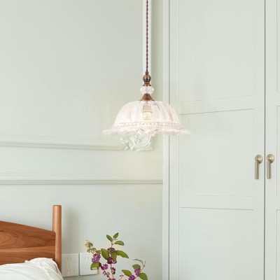 Vilkas Vintage Flower Shaped Glass Pendant Light Vilkas Vintage Flower Shaped Glass Pendant Light