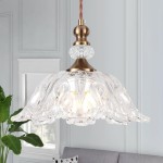 Jorvald Vintage Crystal Dome Brass Pendant Light