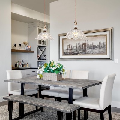 Vilkas Vintage Flower Shaped Glass Pendant Light Vilkas Vintage Flower Shaped Glass Pendant Light