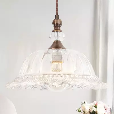 Vilkas Vintage Flower Shaped Glass Pendant Light Vilkas Vintage Flower Shaped Glass Pendant Light