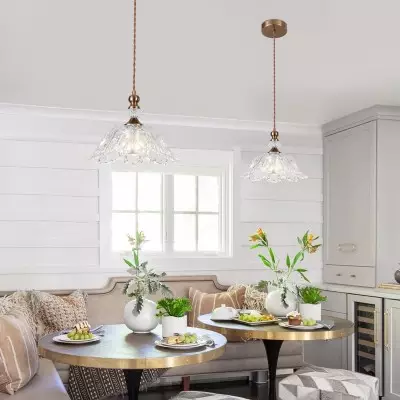 Vilkas Vintage Flower Shaped Glass Pendant Light Vilkas Vintage Flower Shaped Glass Pendant Light