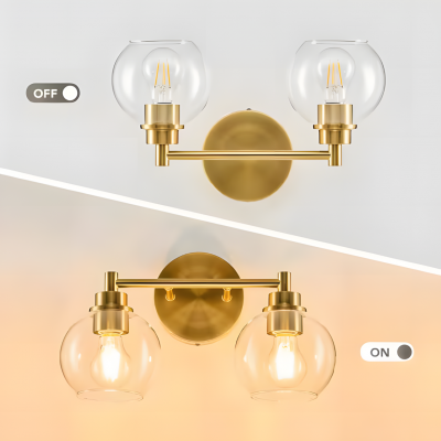 Darian Farmhouse Clear Glass Globe Sconce Darian Farmhouse Clear Glass Globe Sconce