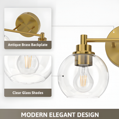 Darian Farmhouse Clear Glass Globe Sconce Darian Farmhouse Clear Glass Globe Sconce