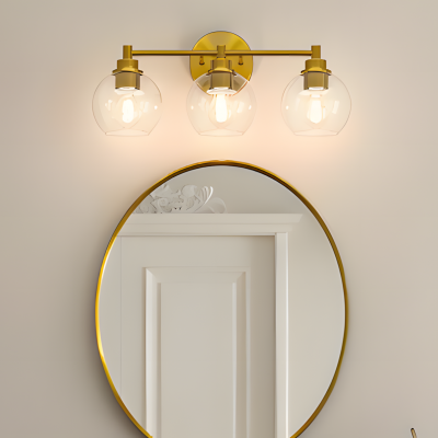 Darian Farmhouse Clear Glass Globe Sconce Darian Farmhouse Clear Glass Globe Sconce