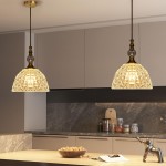 Jorvald Vintage Crystal Dome Brass Pendant Light