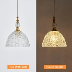 Jorvald Vintage Crystal Dome Brass Pendant Light