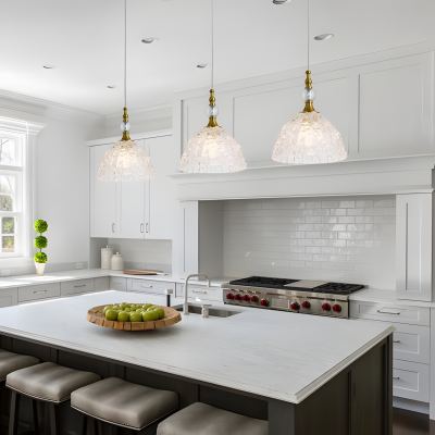 Jorvald Vintage Crystal Dome Brass Pendant Light