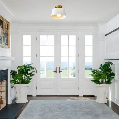 Siora White Metal Semi Flush Mount Ceiling Light