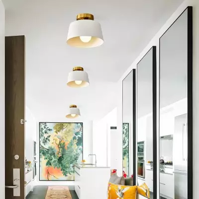 Siora White Metal Semi Flush Mount Ceiling Light