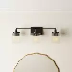 Cerys Modern 3-Light Ribbed Glass Cylinder Sconce