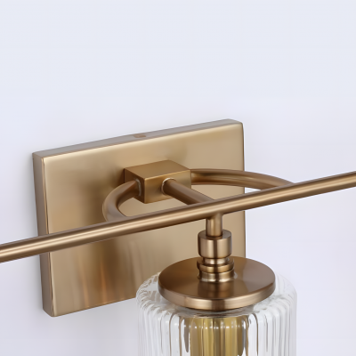 Cerys Modern 3-Light Ribbed Glass Cylinder Sconce Cerys Modern 3-Light Ribbed Glass Cylinder Sconce