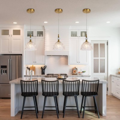 Jorvald Vintage Crystal Dome Brass Pendant Light