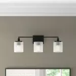 Cerys Modern 3-Light Ribbed Glass Cylinder Sconce