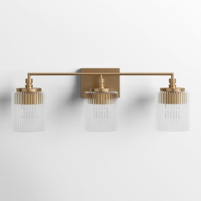 Cerys Modern 3-Light Ribbed Glass Cylinder Sconce Cerys Modern 3-Light Ribbed Glass Cylinder Sconce