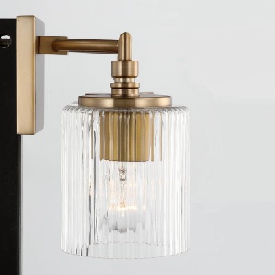 Cerys Modern 3-Light Ribbed Glass Cylinder Sconce Cerys Modern 3-Light Ribbed Glass Cylinder Sconce