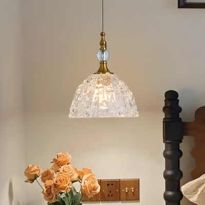 Jorvald Vintage Crystal Dome Brass Pendant Light Jorvald Vintage Crystal Dome Brass Pendant Light