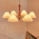 Axel Rustic Pleated Shade Wood Chandelier Axel Rustic Pleated Shade Wood Chandelier