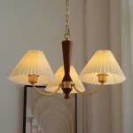 Axel Rustic Pleated Shade Wood Chandelier Axel Rustic Pleated Shade Wood Chandelier
