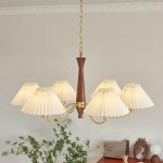 Axel Rustic Pleated Shade Wood Chandelier Axel Rustic Pleated Shade Wood Chandelier