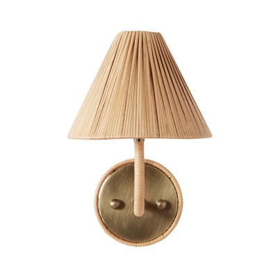 Calmyn Natural Woven Rattan Cone Wall Sconce Calmyn Natural Woven Rattan Cone Wall Sconce