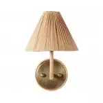 Calmyn Natural Woven Rattan Cone Wall Sconce
