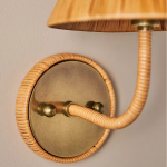 Calmyn Natural Woven Rattan Cone Wall Sconce
