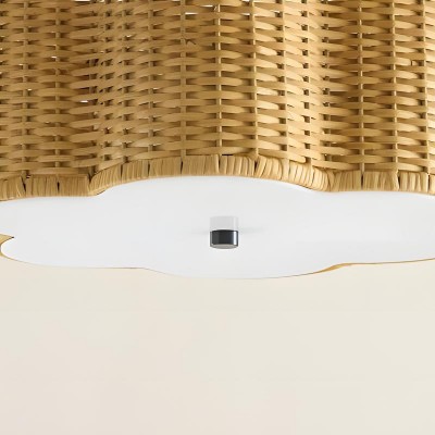 Tranquil Bohemian Style Flower Rattan Ceiling Light
