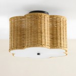 Tranquil Bohemian Style Flower Rattan Ceiling Light