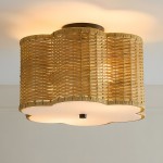 Pelagia Modern Textured Glass Flush Mount Ceiling Light