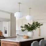 Winry Antique Brass Tiered Milk Glass Pendant Light