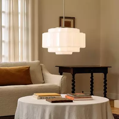Winry Antique Brass Tiered Milk Glass Pendant Light Winry Antique Brass Tiered Milk Glass Pendant Light