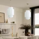 Winry Antique Brass Tiered Milk Glass Pendant Light