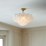 Pelagia Modern Textured Glass Flush Mount Ceiling Light