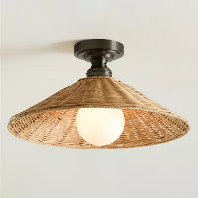 Blisaa Farmhouse Conical Rattan Ceiling Light