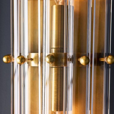 Vovizy Farmhouse Crystal Cylinder Double Sconce Vovizy Farmhouse Crystal Cylinder Double Sconce