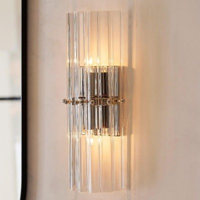 Vovizy Farmhouse Crystal Cylinder Double Sconce Vovizy Farmhouse Crystal Cylinder Double Sconce