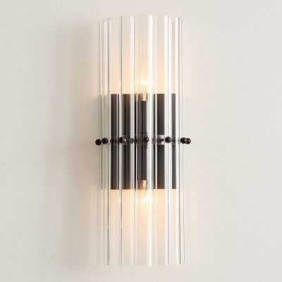 Vovizy Farmhouse Crystal Cylinder Double Sconce Vovizy Farmhouse Crystal Cylinder Double Sconce
